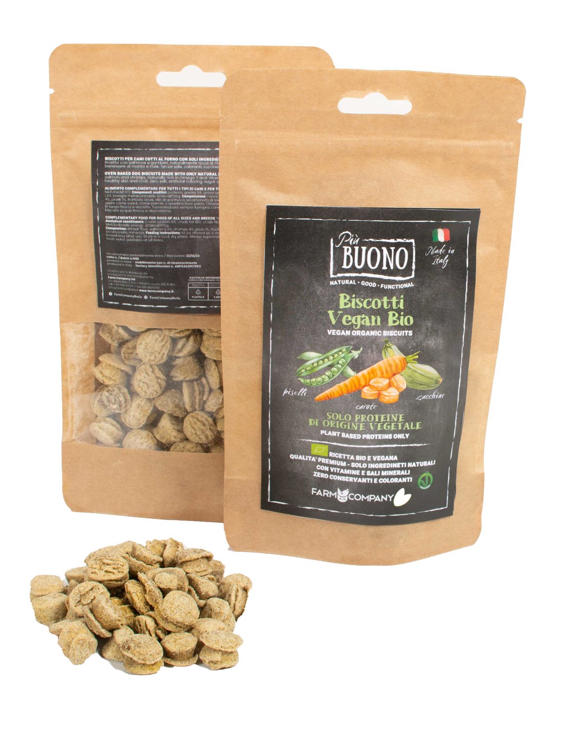 Farm Company - Biscotti Vegan Bio Piselli, Carote, Zucchine