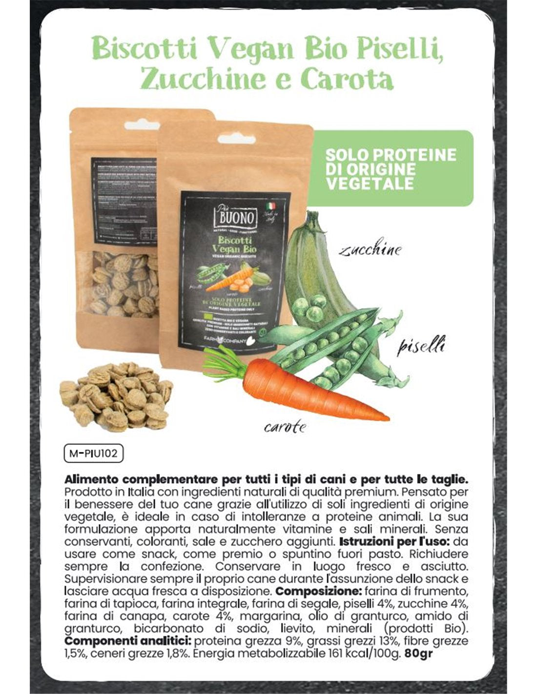 Farm Company - Biscotti Vegan Bio Piselli, Carote, Zucchine