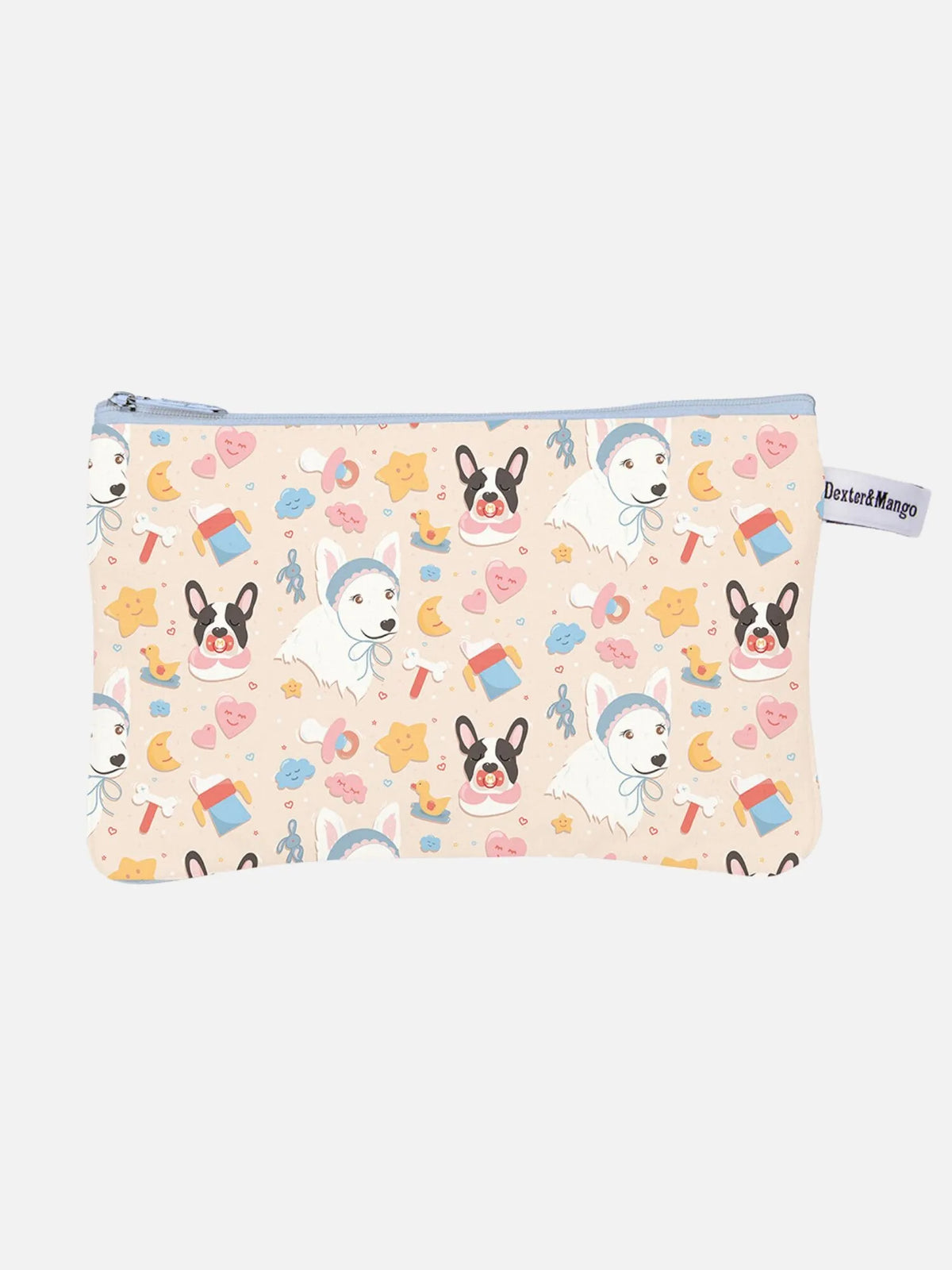 Pochette in tela di cotone certificata Oeko-Tex con illustrazione Dexter & Mango - Kiry Pet