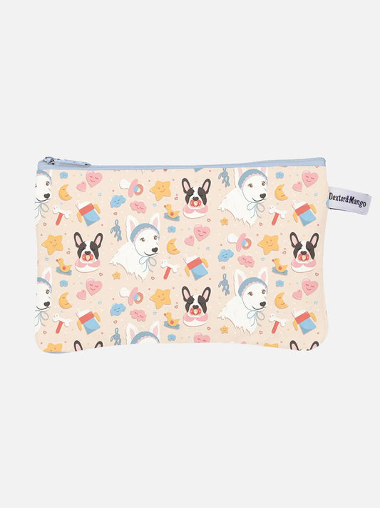 Pochette in tela di cotone certificata Oeko-Tex con illustrazione Dexter & Mango - Kiry Pet