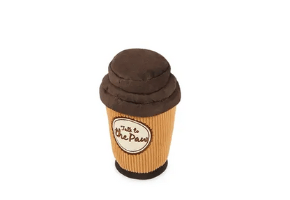 Gioco Pup Cup Café P.L.A.Y. - coperchio removibile con squeaker in azione